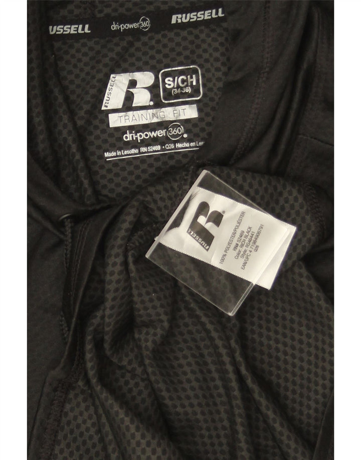 Maglia da uomo a maniche lunghe Russell Athletic UK 34/36 piccola in poliestere nero