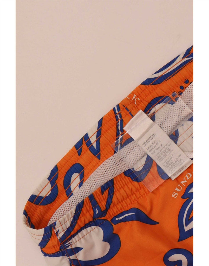 Pantaloncini da bagno grafici da uomo Sundek Poliestere floreale arancione medio