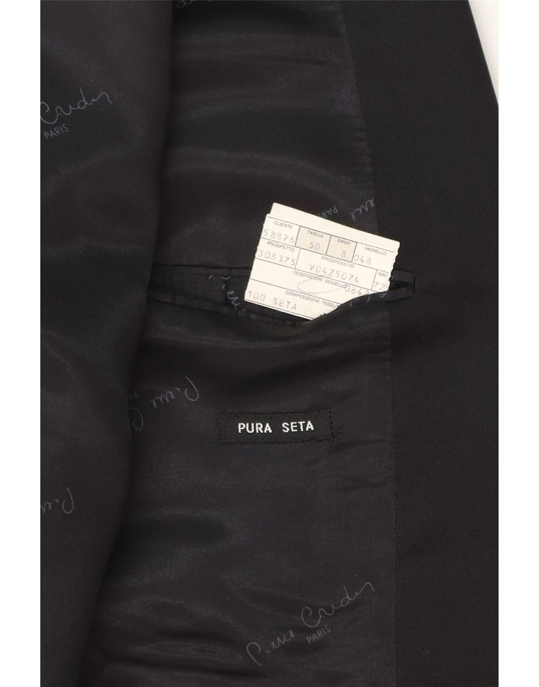 Giacca blazer da uomo Pierre Cardin IT 50 grande classica geometrica nera