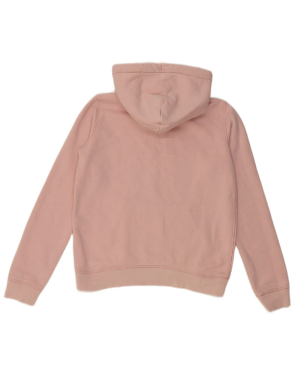 JACK WILLS Felpa con cappuccio grafica da donna UK 8 Small Cotone rosa