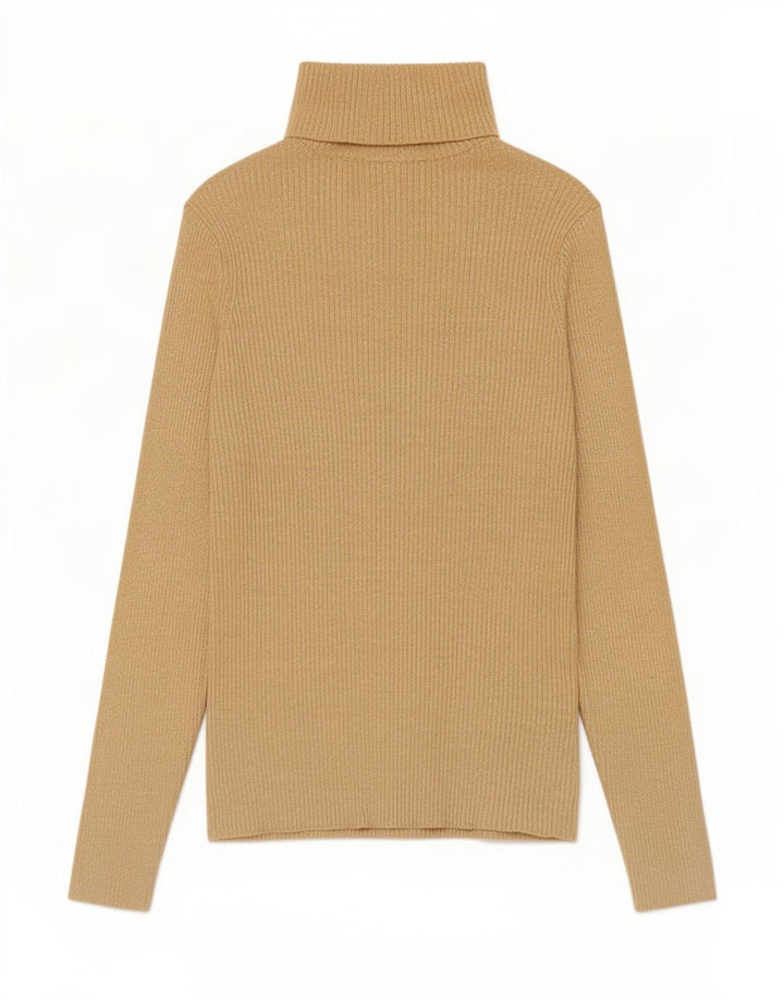 Top Zara da donna a collo alto a maniche lunghe UK 12 Viscosa beige medio