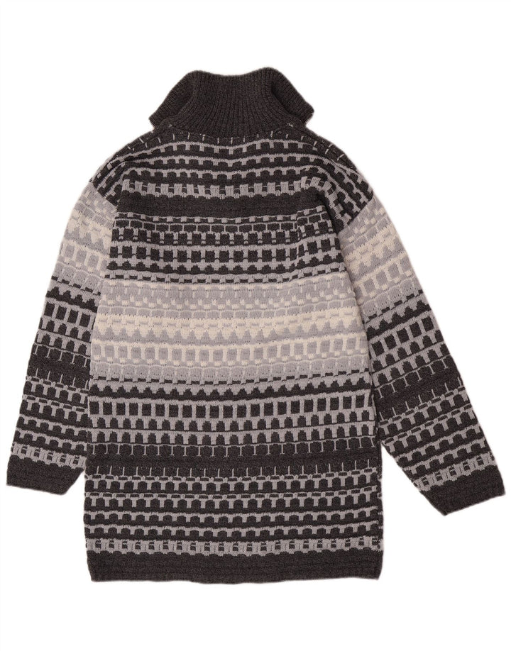 Maglione da uomo Camelot con zip e collo piccolo classico geometrico grigio