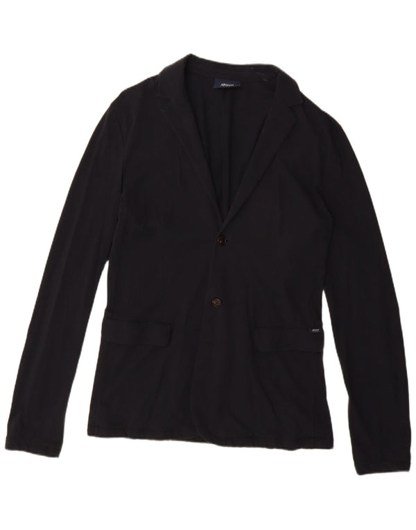 Giacca blazer da donna a 2 bottoni Armani Jeans, UK 18 XL, cotone blu navy