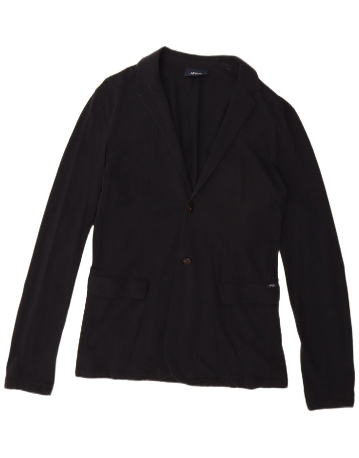 Giacca blazer da donna a 2 bottoni Armani Jeans, UK 18 XL, cotone blu navy