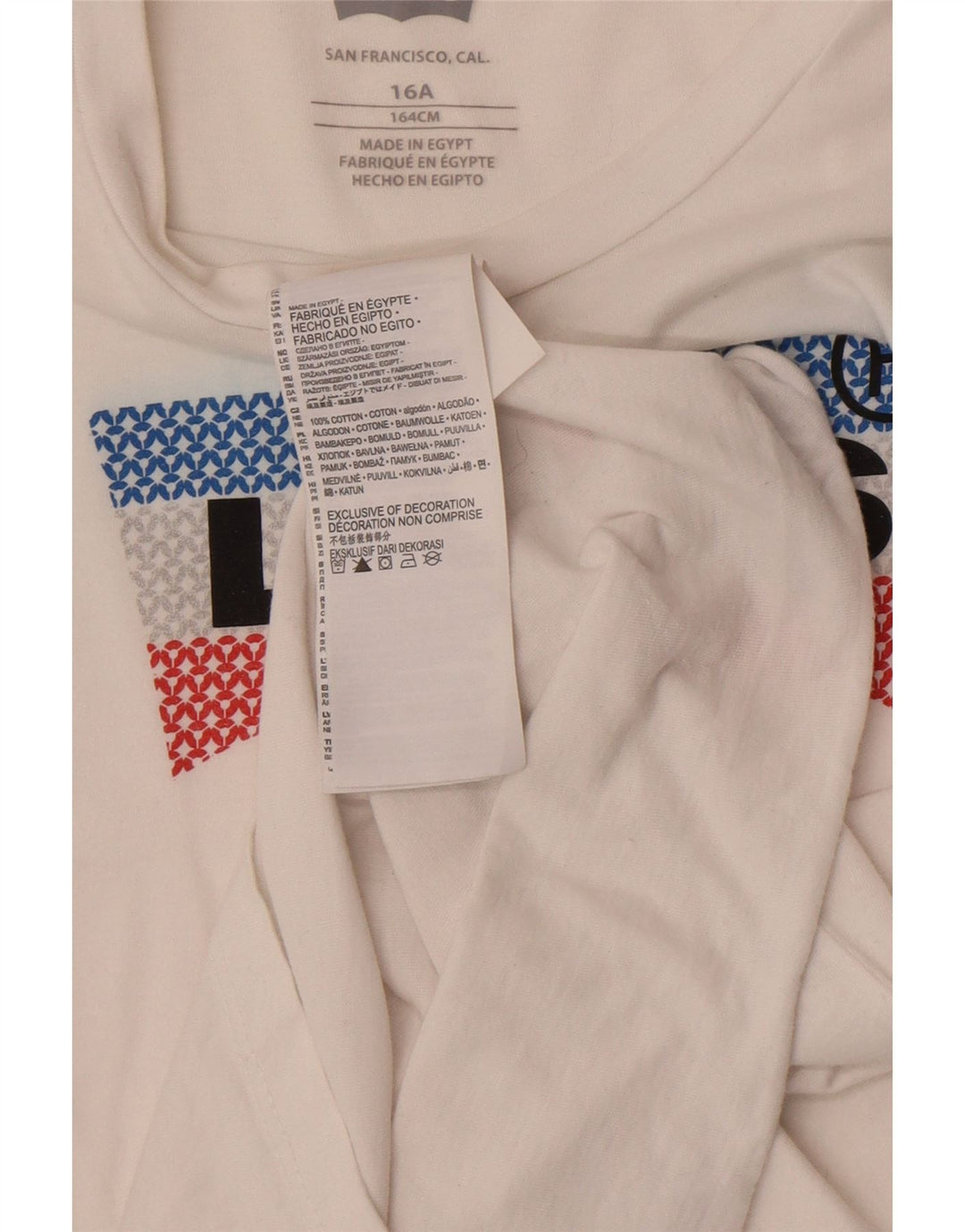 Maglietta grafica da ragazzo Levi's a maniche lunghe 15-16 anni bianca