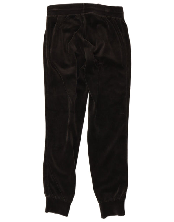 Pantaloni da tuta da donna in velluto Puma da jogging UK 6 XS cotone nero