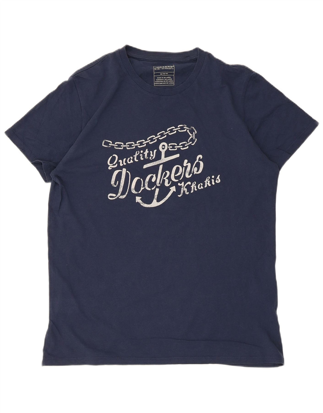 T-shirt grafica da uomo color kaki Dockers Top in cotone blu navy medio