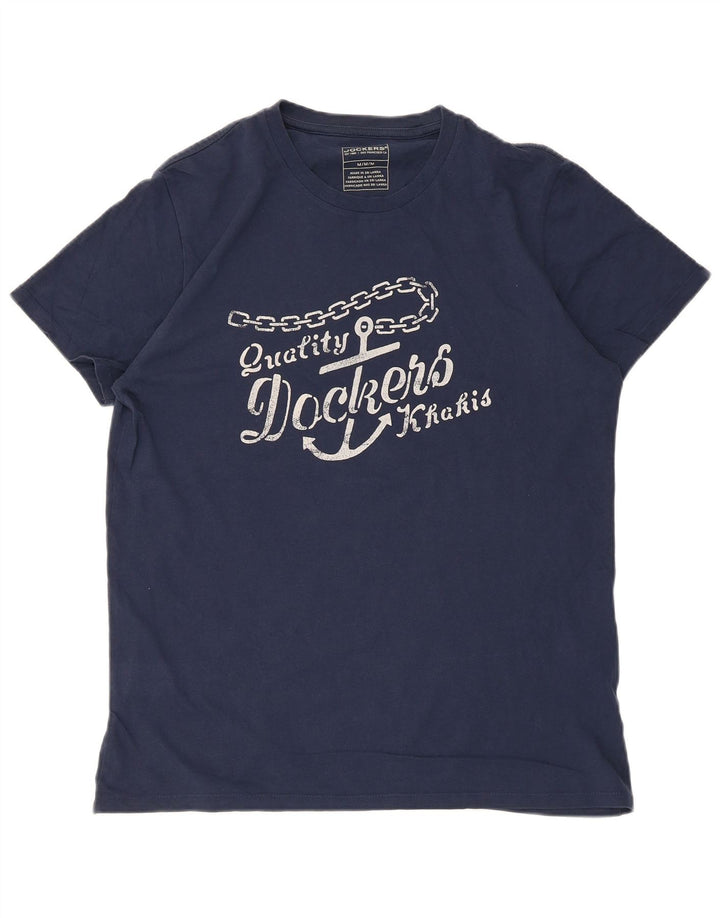T-shirt grafica da uomo color kaki Dockers Top in cotone blu navy medio