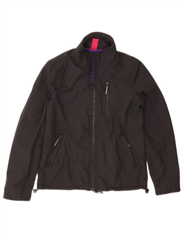 SUPERDRY Womens The Windhiker Windbreaker Jacket UK 10 Small Black