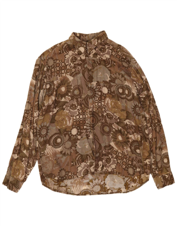 Camicia da uomo Compagnie XL Marrone floreale