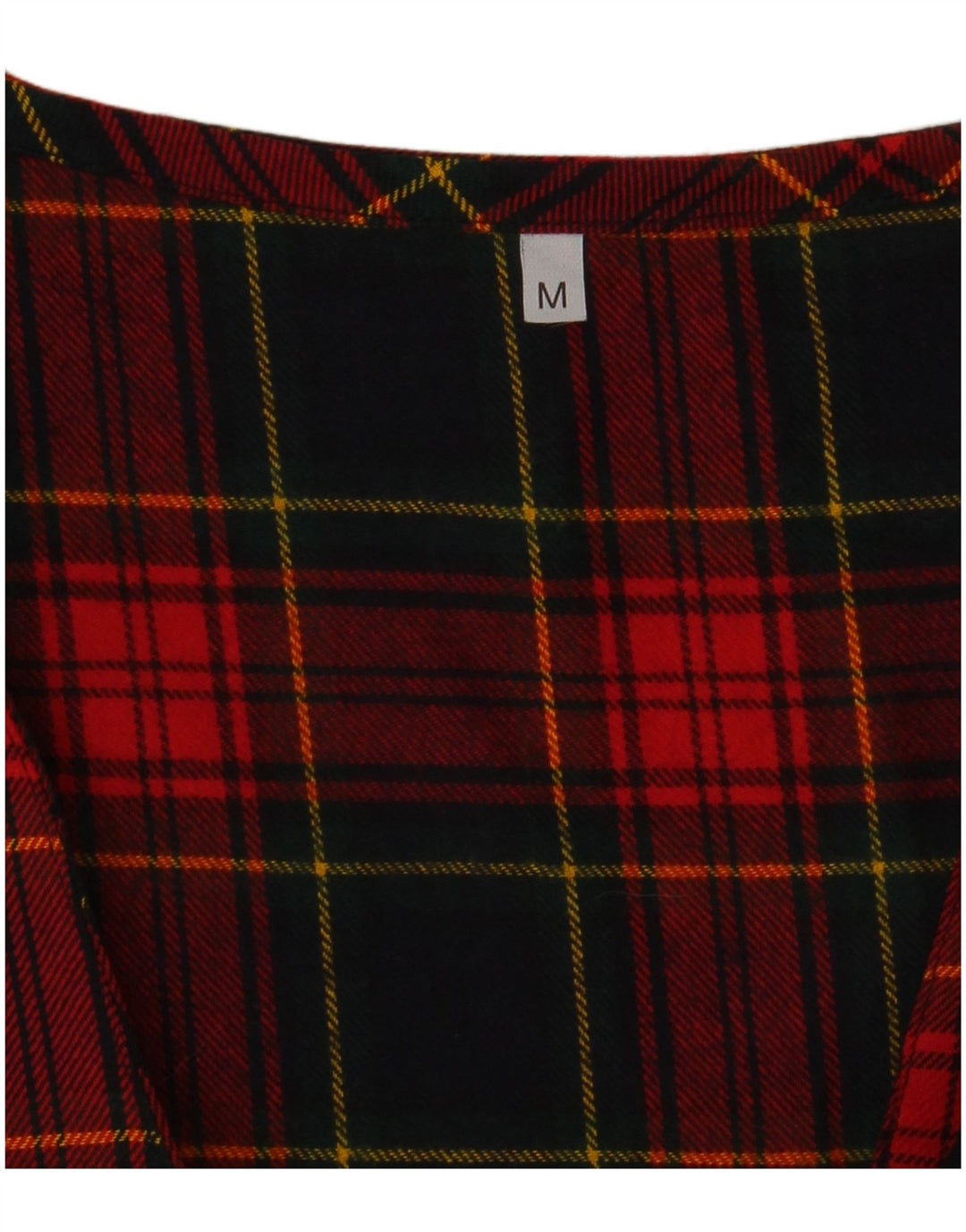 Abito a trapezio senza maniche da donna VINTAGE UK 14 Plaid rosso medio