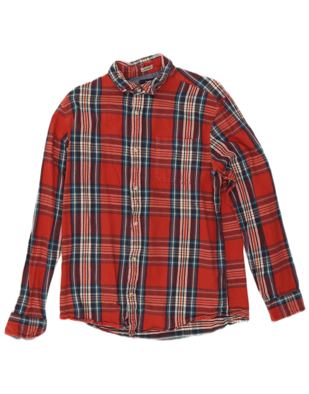 Jack & Jones Camicia da uomo in flanella di cotone a quadri rossi grandi