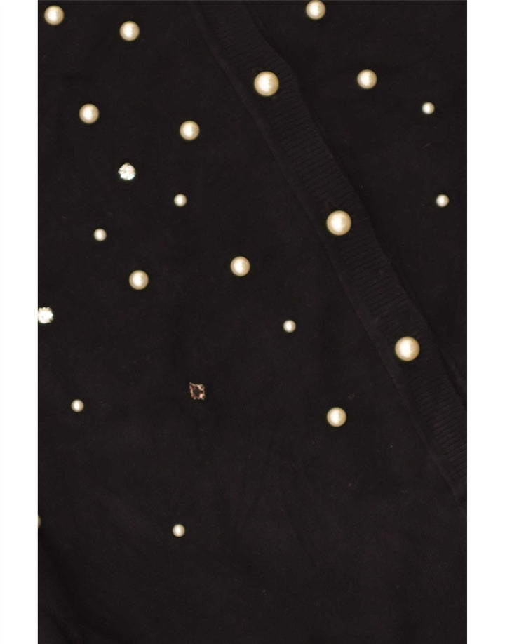 Maglione cardigan da donna Zara UK 14 grande viscosa nera