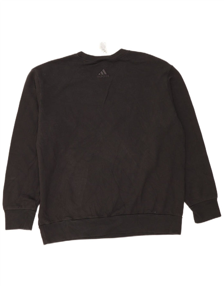 Felpa grafica da uomo Adidas Jumper XL in cotone nero