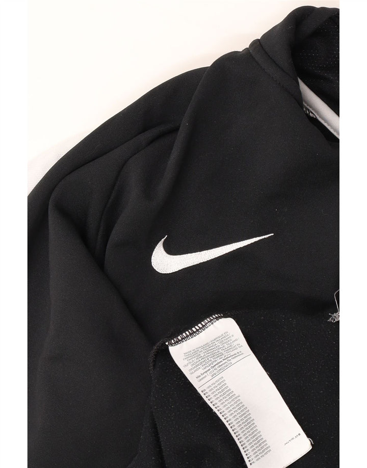 Nike - Maglia da tuta pullover con zip e collo da uomo, grande, in poliestere color block nero