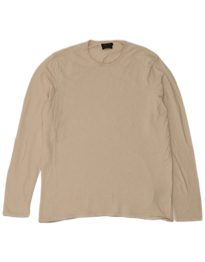Massimo Dutti Top da donna a maniche lunghe UK 18 XL Cotone beige