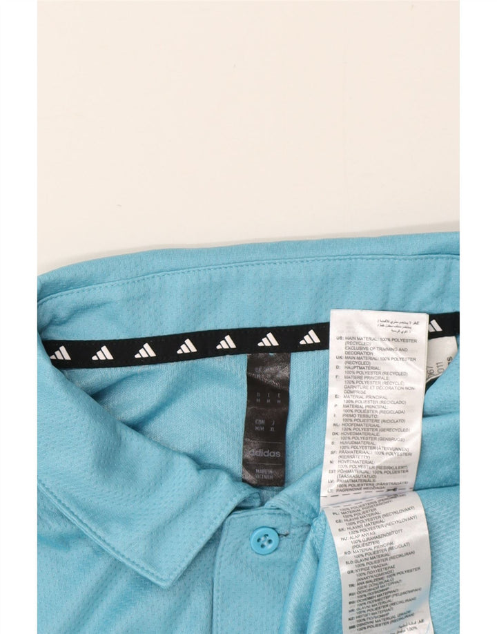 Polo Adidas Aeroready da uomo in poliestere blu medio