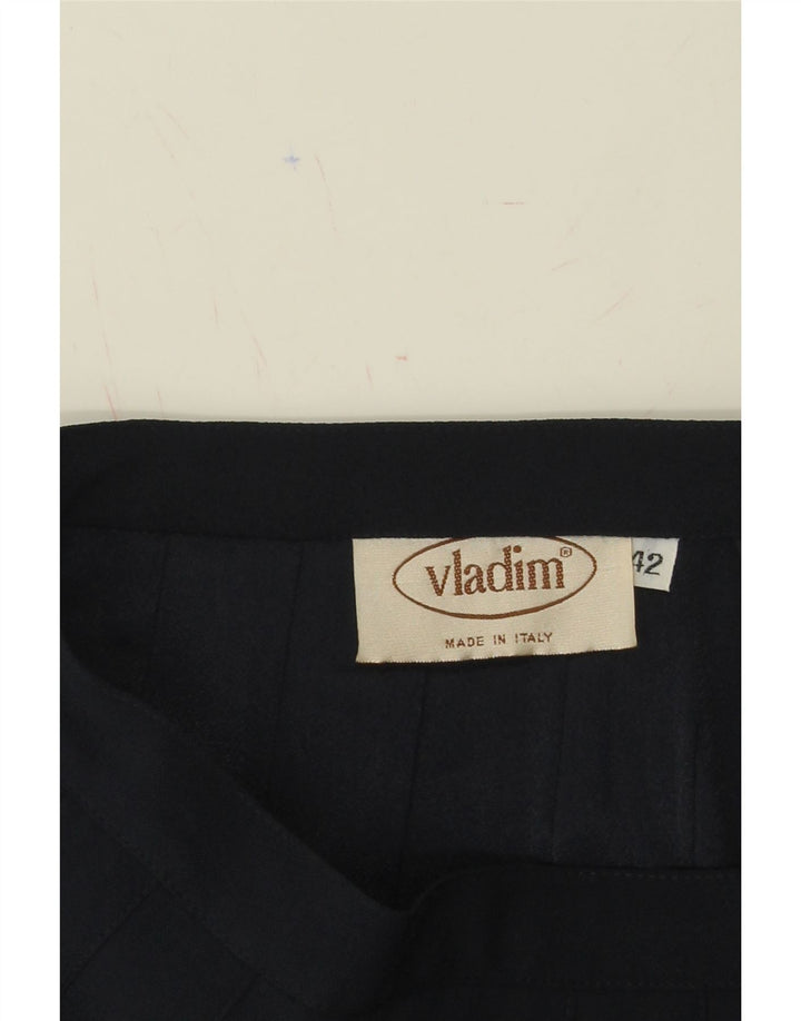 VINTAGE Womens Knife Pleated Skirt IT 42 Medium W26  Navy Blue Polyester Vintage Vintage and Second-Hand Vintage from Messina Hembry 