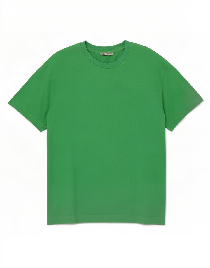T-shirt Zara da uomo Top in cotone verde medio