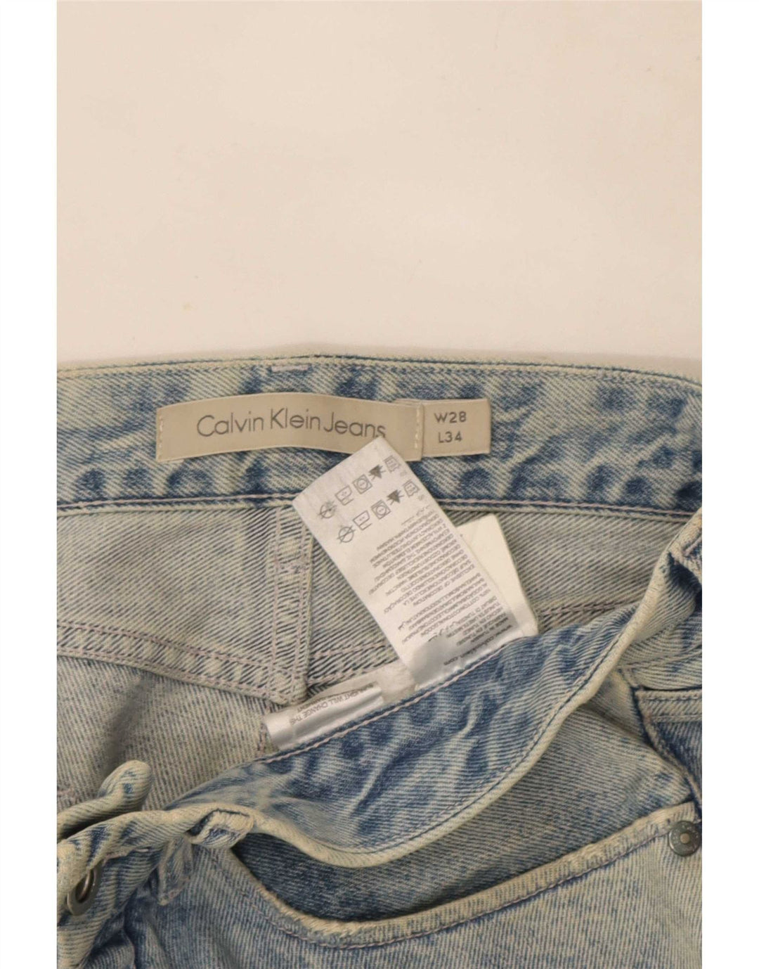 Jeans slim da uomo Calvin Klein W28 L34 cotone blu