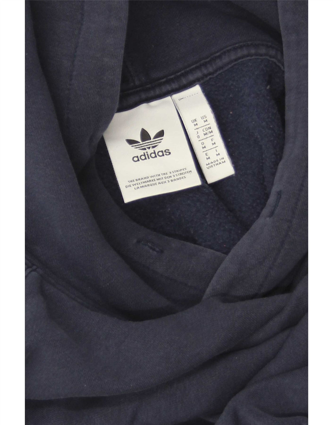 Felpa con cappuccio grafica da uomo Adidas media blu navy
