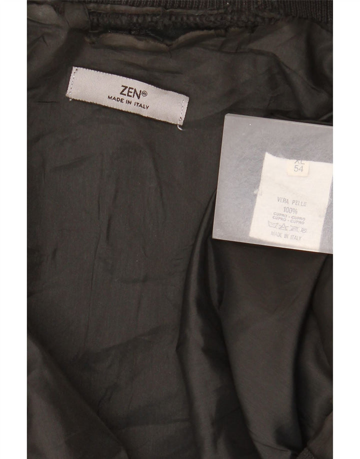 Giacca in pelle da uomo Zen IT 54 XL in pelle nera