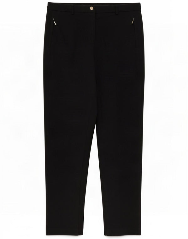 Marks & Spencer Pantaloni casual dritti da donna UK 14 Large W34 L32 Nero