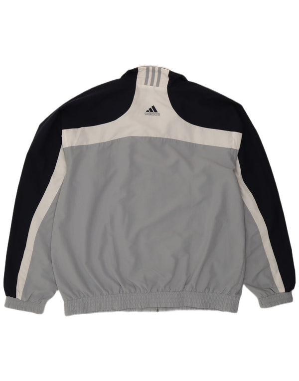 Giacca da tuta da uomo Adidas UK 46/48 XL Poliestere color block grigio