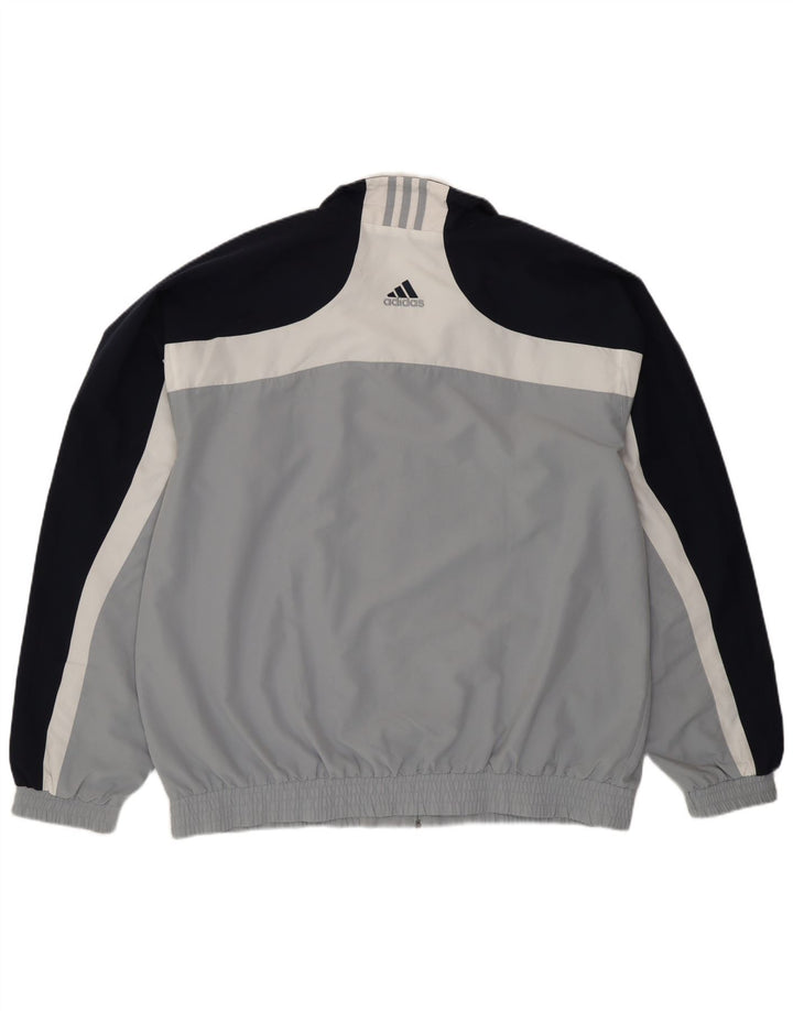 Giacca da tuta da uomo Adidas UK 46/48 XL Poliestere color block grigio