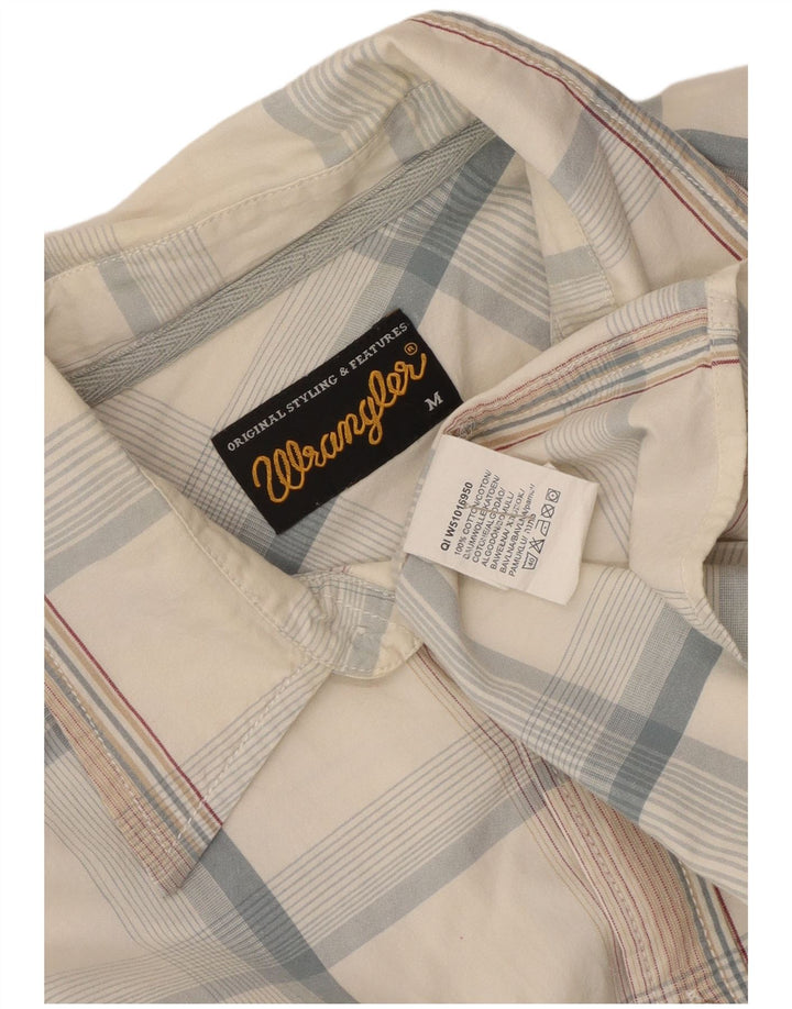 Camicia da uomo Wrangler in cotone a quadri bianco medio