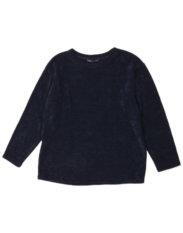Marks & Spencer Top da uomo a maniche lunghe grande in poliestere blu navy