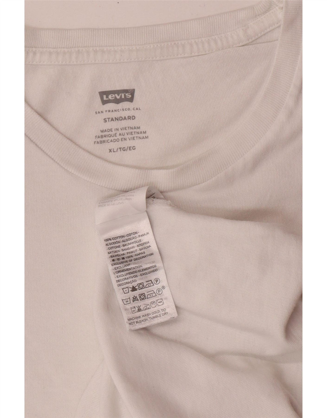 T-shirt da uomo con vestibilità standard LEVI'S XL in cotone bianco