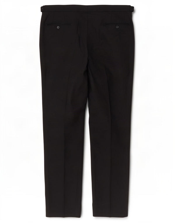 Pantaloni da abito dritti da uomo Marks & Spencer W36 L33 lana vergine nera