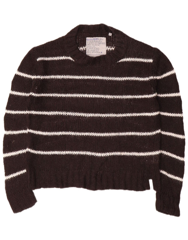 Maglione maglione girocollo da donna Superdry UK 10 Small Black Striped