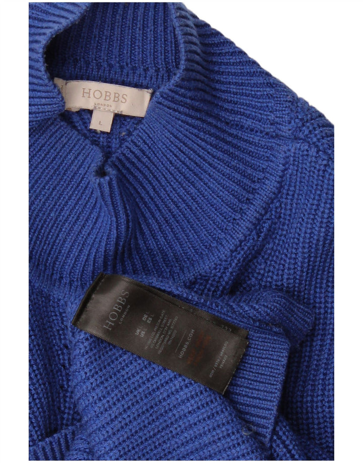 Maglione maglione a collo alto da donna Hobbs UK 16 grande blu
