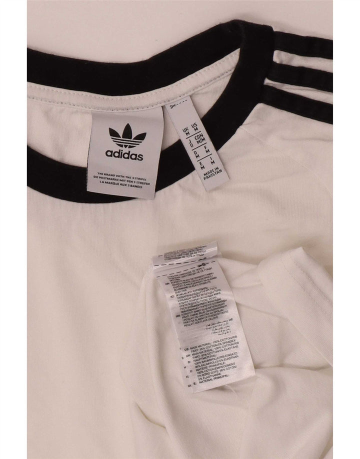 Adidas Uomo Regular Top Manica Lunga Cotone Bianco Medio