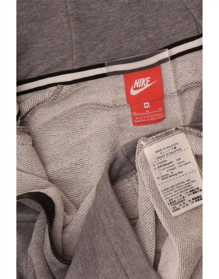 Felpa con cappuccio e zip Nike da uomo in cotone grigio medio