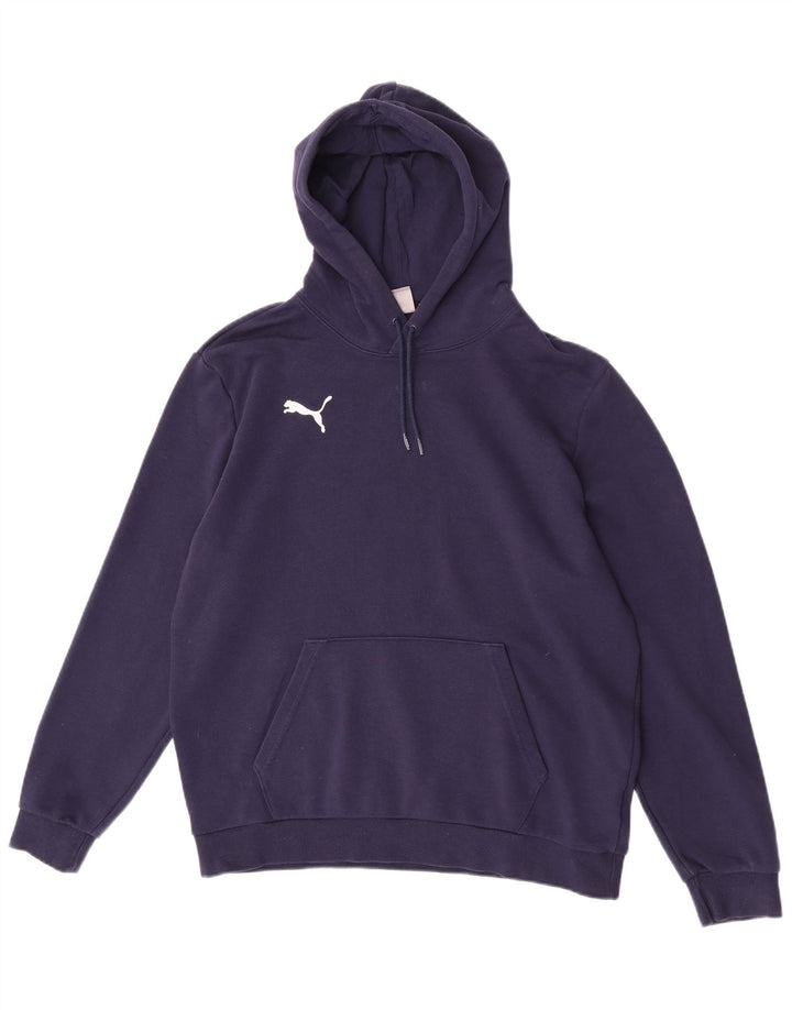 Felpa con cappuccio da uomo Puma Large in cotone blu navy