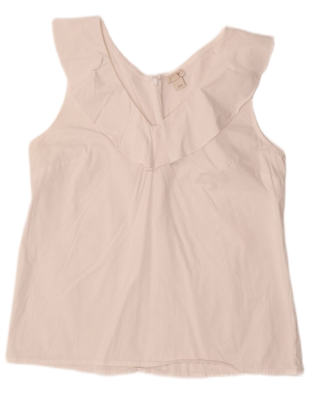 J. Crew Camicetta senza maniche da donna Top US 10 Large Cotone bianco