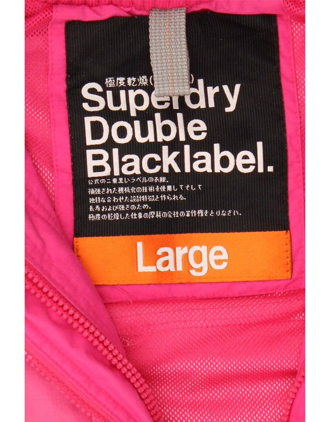 Giacca antipioggia grafica da donna Superdry UK 14 grande nylon rosa