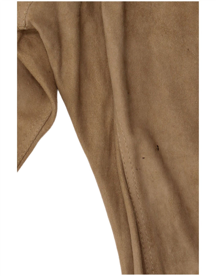 Giubbotto bomber in pelle scamosciata vintage da uomo UK 38 Beige medio