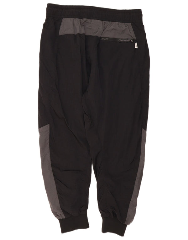 Nike Mens Graphic Tracksuit Trousers Joggers Large Black Colourblock Nylon