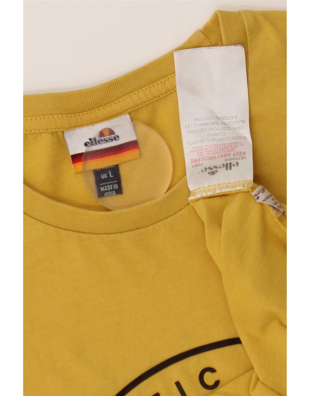 T-shirt grafica da uomo Ellesse Top grande in cotone giallo