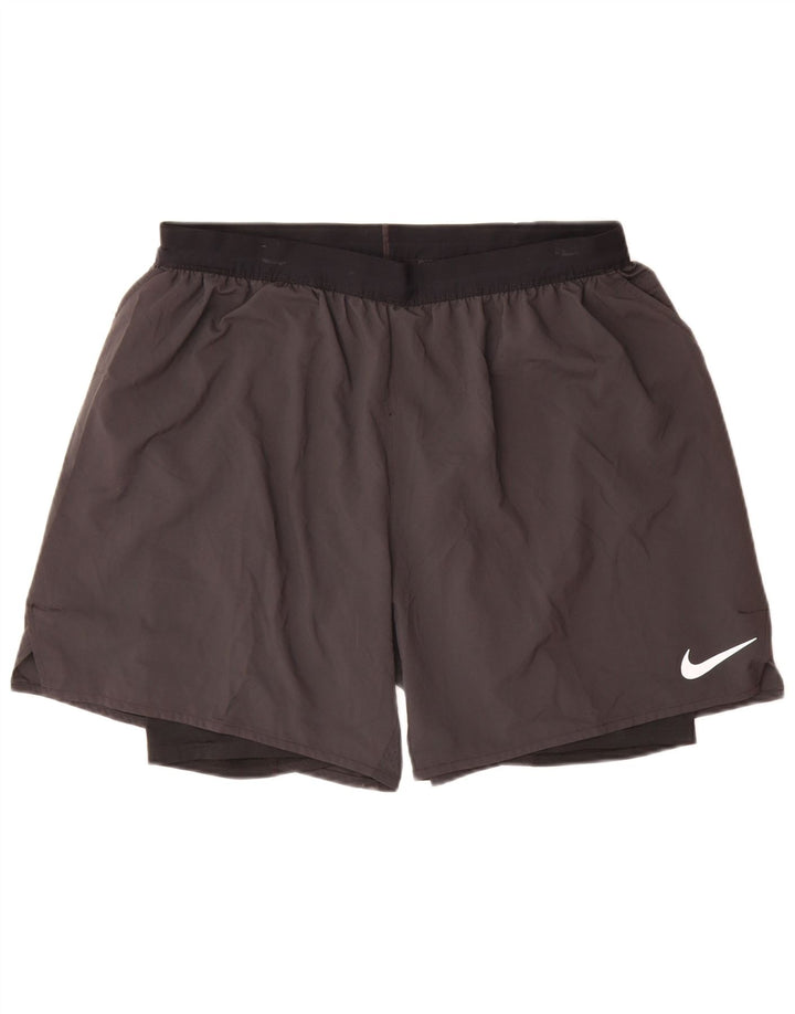 Pantaloncini sportivi Nike da donna Dri Fit UK 20 2XL poliestere grigio