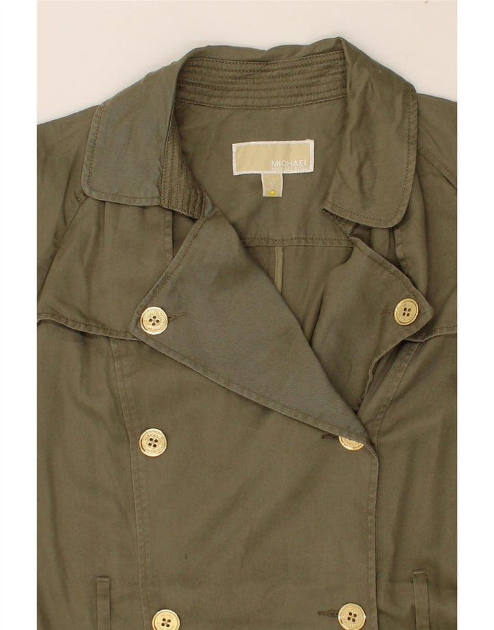 MICHAEL KORS Womens Pea Coat UK 14 Medium Khaki Lyocell Vintage Michael Kors and Second-Hand Michael Kors from Messina Hembry 