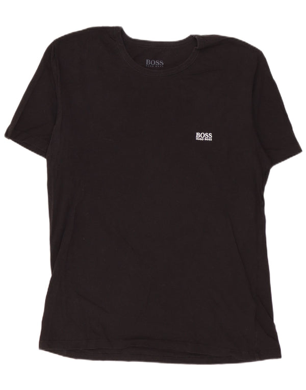 T-shirt da uomo HUGO BOSS Top in cotone nero medio