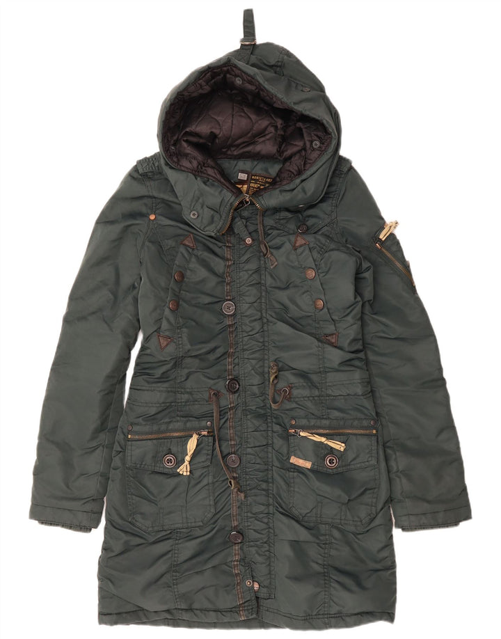 Giacca parka con cappuccio da uomo KHUJO UK 38 verde medio