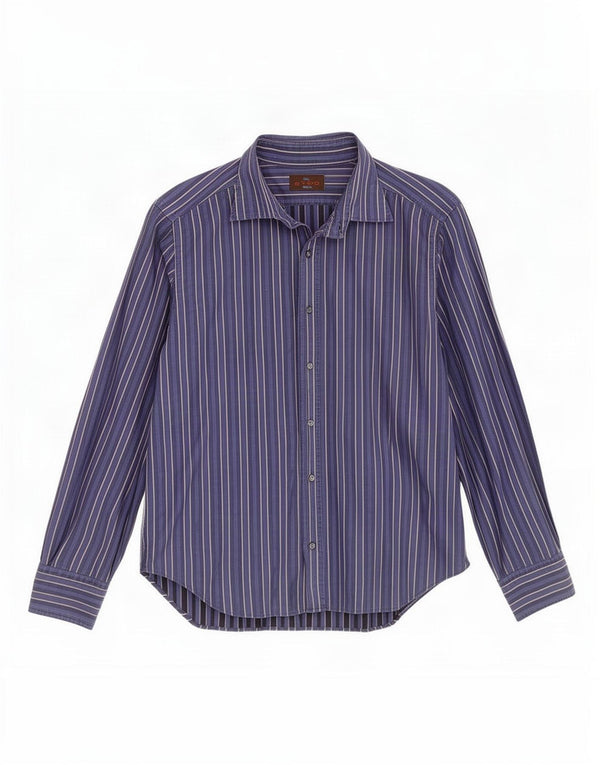 Camicia Uomo Etro Cotone Rigato Medio Blu Navy