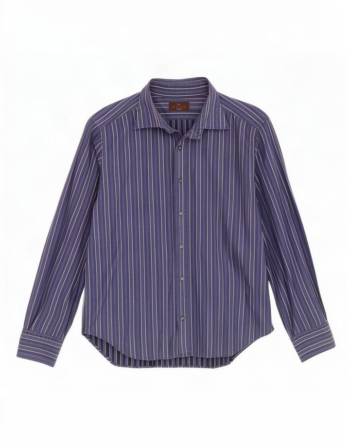 Camicia Uomo Etro Cotone Rigato Medio Blu Navy