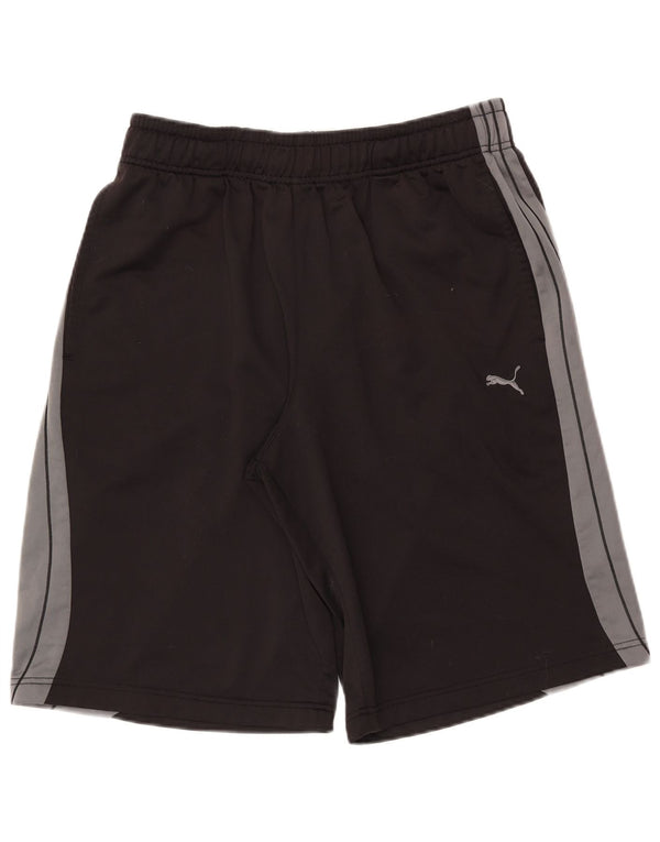 Pantaloncini sportivi da uomo Puma Large neri in poliestere color block
